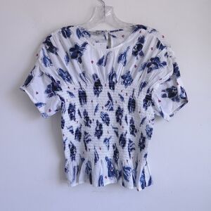 Baum Und Pferdgarten Mynowa Blue‎ and White Printed Blouse